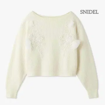 SNIDEL 자수 모티브 니트 풀오버 플라워 자수