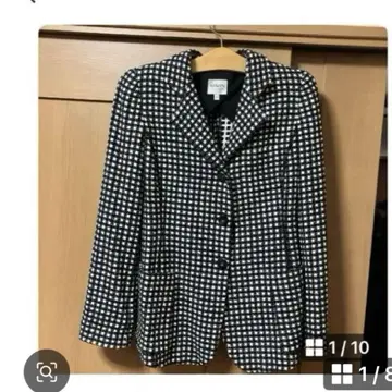 미사용 ARMANI 체크 무늬 테일러드 자켓