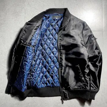 레어 MA-1 자켓 페이즐리 무늬 퀼팅 블랙