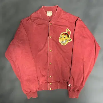 80s MLB 인디언스 맨투맨 가디건 빈티지