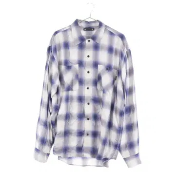 MINEDENIM 마인 데님 체크 레이온 긴팔 셔츠 블루