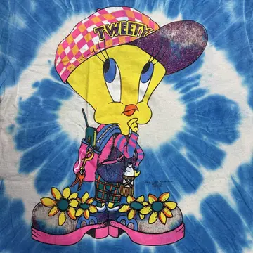 Tweety 타이다이 패턴 T셔츠 L 사이즈