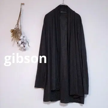 깁슨 리브 보더 긴팔 겉옷 [ F ] 포코포코 심플 버튼리스