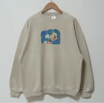 디즈니 Disney 맨투맨 L 베이지 저지 B109