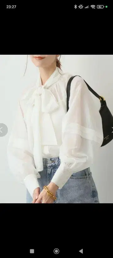 SLOBE IENA 보타이 블라우스 2way 화이트