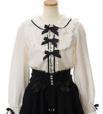 LIZLISA 3 리본 메시지 블라우스