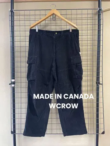캐나다제 WCROW 코듀로이 카고 팬츠 블랙 와이드 팬츠