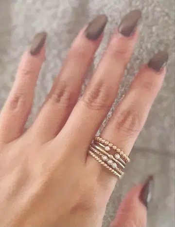 아쉬페프랑스 펄 장식 스태킹 반지 5세트 13~15호