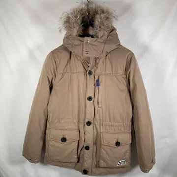 제리 퍼 달린 다운 자켓 베이지