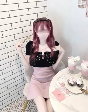 미셸 마카롱 Honeymew 모노그램 리본 앙상블 원피스