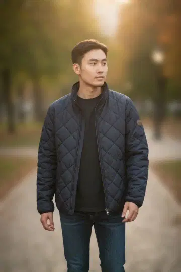 AIGLE 에이글 네이비 퀼팅 자켓 S