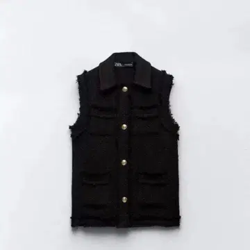 ZARA 프린지 트리밍 텍스처 베스트