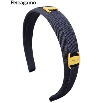 [ 새상품급 ] Ferragamo 머리띠 바라 네이비 컬러 다크 블루