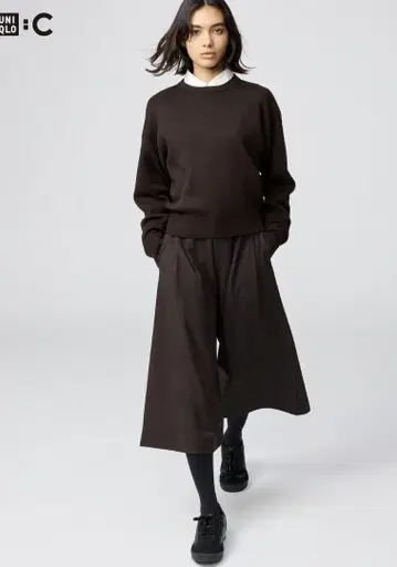 UNIQLO c 큐롯 기장 짧음 다크 브라운 XL