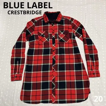 BLUE LABEL 블루벨 체크 무늬 긴팔 셔츠 튜닉 플란넬 셔츠