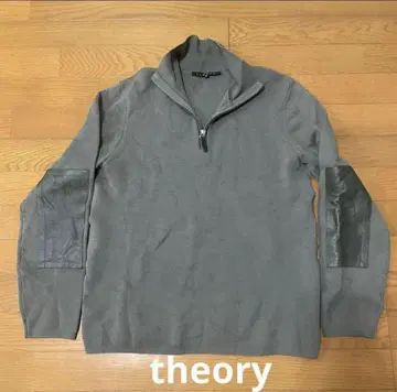 theory 띠어리 하프 지퍼 엘르 패치 울 스웨터 니트