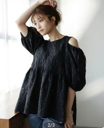 Rirandture 2WAY 자카드 튜닉 블랙