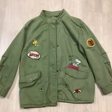 ZARA PEANUTS 스누피 밀리터리 자켓 164cm