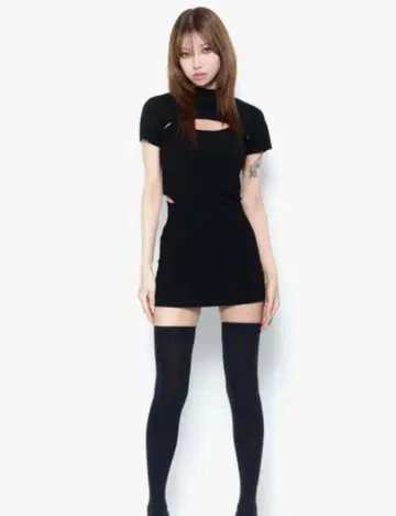 theredthread S slit open dress mini