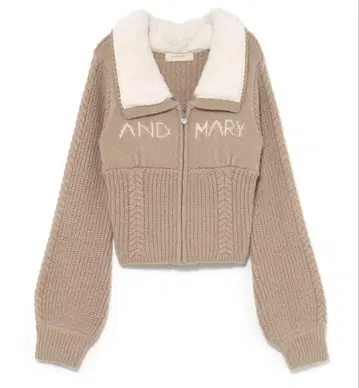 andmary Mary logo zip tops beige