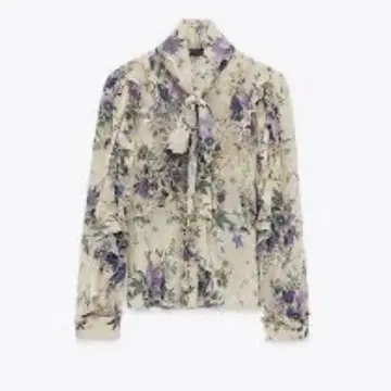 ZARA 꽃무늬 블라우스 퍼플