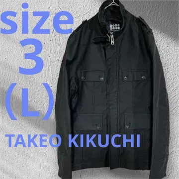 TAKEO KIKUCHI 블랙 밀리터리 자켓 사이즈 3 ( L )
