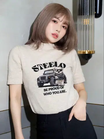 Darich 자수 D 베어 니트탑