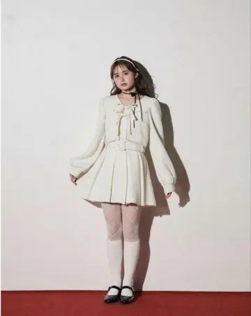 버블스 트위드 리본 앙상블 셋업