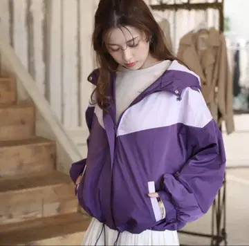배색 마운틴 파카