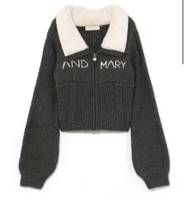 AND MARYMary logo zip tops gray