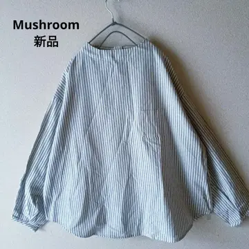 머쉬룸 매쉬 블라우스 코튼 린넨 루즈핏