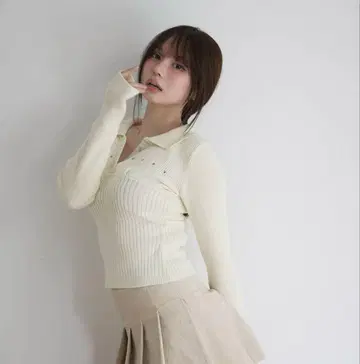 andmary 린지 로고 탑 아이보리