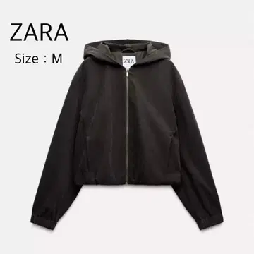 [새상품급] ZARA 텍스처 봄버 자켓 후드 M
