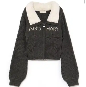 andMary Mary 로고 집업 탑 그레이