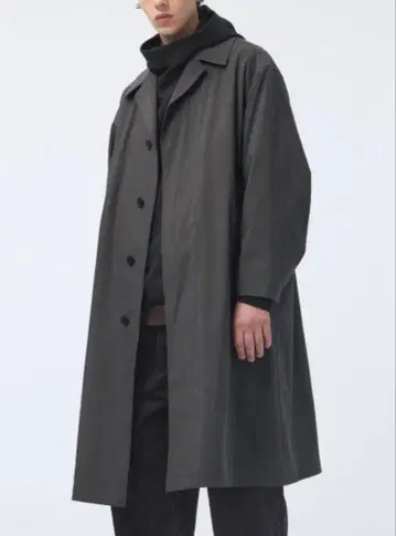 유니클로 U 오버 사이즈 스텐카라 코트 2024aw 다크 그레이