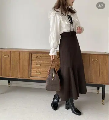머메이드 스커트 브라운
