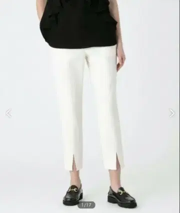 LOULOU WILLOUGHBY 더블 크로스 슬릿 테이퍼드 화이트