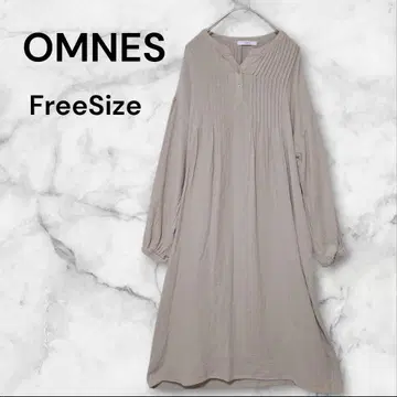 OMNES 더블 거즈 핀턱 소매 볼륨 원피스