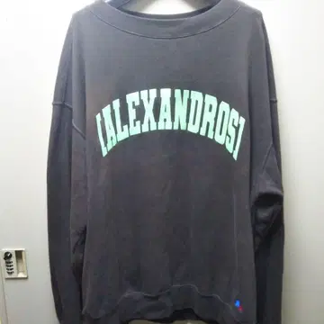 [Alexandros] 아치형 로고 맨투맨 블랙