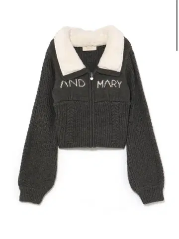 Andmary 메리 로고 집업 탑 그레이