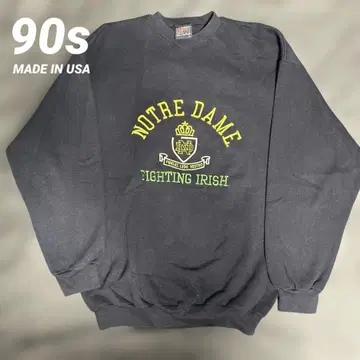 90s SAVVY 맨투맨 칼리지 노트르담 빈티지 자수