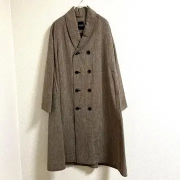 45R 브라운 더블 브레스트 롱 코트