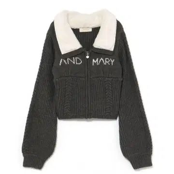 andmary Mary logo zip tops gray