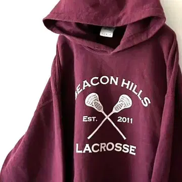 길단 라크로스 BEACON HILLS 후드티 L 레드 구제 의류