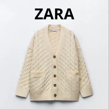 ZARA 울 블렌드 케이블 니트 가디건 완판템