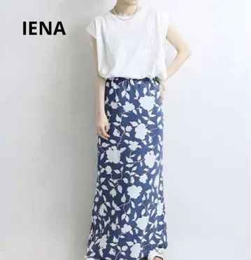 [컨디션 최상] IENA 바이컬러 플라워 백 플레어 스커트