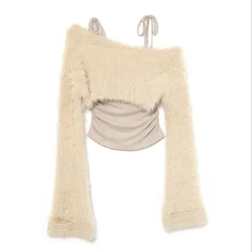 andmary Aniya fluffy knit set beige