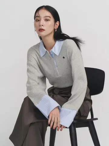 라그나문 [ POLO BCS 콜라보 ] 셔츠 칼라 커프스 니트 풀오버