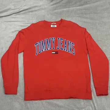 TOMMY JEANS 타미힐피거 크루넥 맨투맨 트레이닝복 빨간색 레드 L