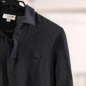 LACOSTE 다크 그레이 피케 셔츠 긴팔